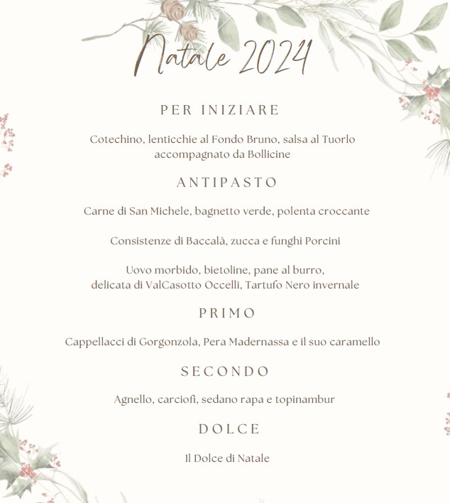 menù di Natale 2024